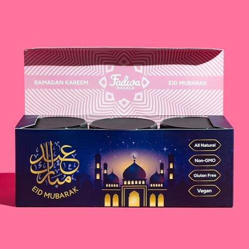 Fadwa Masala 3-Pack Ramadan & Eid Gift Set - Salt & Sugar Free, Authentic Desi Spices for Pakistani & Indian Cooking - No Artificial Ingredients - Gluten Free (Garam Masala, Tandoori, Chaat Masala)