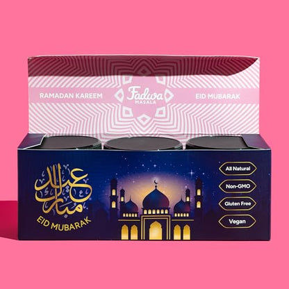 Fadwa Masala 3-Pack Ramadan & Eid Gift Set - Salt & Sugar Free, Authentic Desi Spices for Pakistani & Indian Cooking - No Artificial Ingredients - Gluten Free (Garam Masala, Tandoori, Chaat Masala)