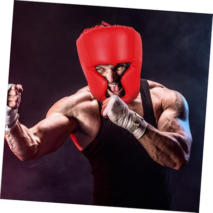 Boxing Headgear Sparring Guard for Adults Size L Red Protective Gear for Taekwondo Kickboxing Training Padded Safety Helmet for Sparring and Boxing
