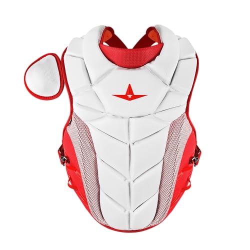All-Star Adult PHX Paige Halstead Fastpitch Softball Chest Protector - color: White/Scarlet, size: Small
