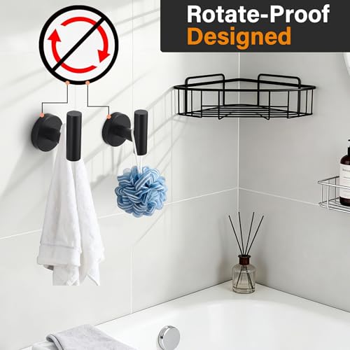 Nolimas Towel Coat Hook Matte Black SUS304 Stainless Steel Bathroom Clothes Cabinet Closet Sponges Robe Hook Wall Mounted Round Kitchen Heavy Duty Door Hanger 6 Packs - color: 6pcs Matte Black