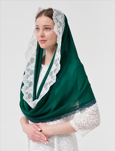 Leimandy Infinity Chapel Veil Hijab Scarf Head Wrap for Muslim V96 - color: Dark Green