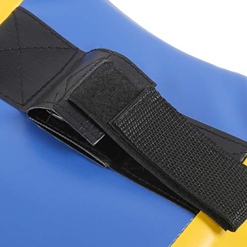 Taekwondo Block Target, Kickboxing Training Equipment, Curved Kick Pad with High - Density Sponge and PU Leather for Adults and Kids, Ergonomic Hand Guard for Martial - color: Blue and Yellow