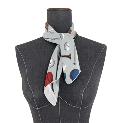 Women's Silk Scarf Square Satin Head Scarves Fashion Neck Scarf Hair Wraps Silk Bandana - color: Baseball