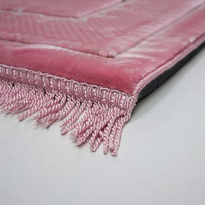 Modefa Orthopedic Islamic Prayer Rug | Large Padded Janamaz Sajjada | One Inch Thick Comfortable Soft Velvet Cushion Muslim Namaz Sajadah | Double Plush Foam (Topkapi Pink) - color: Topkapi Pink