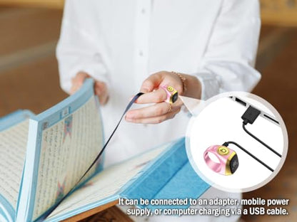 Anlising Smart Ring Counter, Smart Tasbih Zikr Ring, Muslim Islamic Prayer Smart Rings, Tasbih Counter Smart Ring, Tasbeeh Smart Counter, Digital Electronic Smart Tally Counter for Prayer (Pink, 20MM)