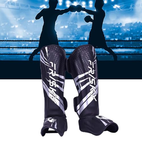 kowaku Muay Thai Kickboxing Shin Guards, Leg Guards, Men Women Equipment Leg Instep Protection Pads, for Grappling Martial Arts