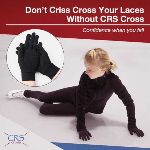 CRS Cross Padded Ice Skating Gloves. Warm Padded Protection for Figure Skating Testing, Practice, Dance Competitions, Roller Skaters and Cheerleading. - color: Black, size: Ladies Small/Medium