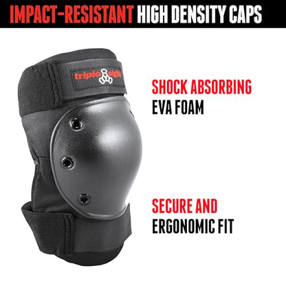 Triple Eight Kneesaver Knee Pads (1-Pair), Black, One Size - size: One Size