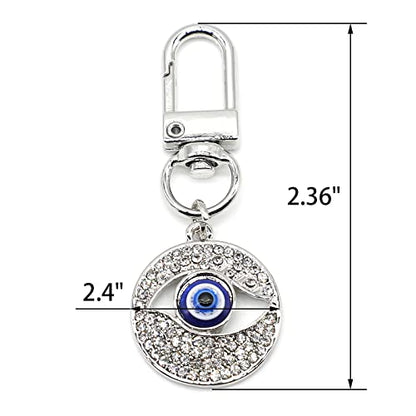 Evil Eye Keychains Car Key Ring Bag Purse Charm for Women Men - Good Luck Amulet Protection - color: B