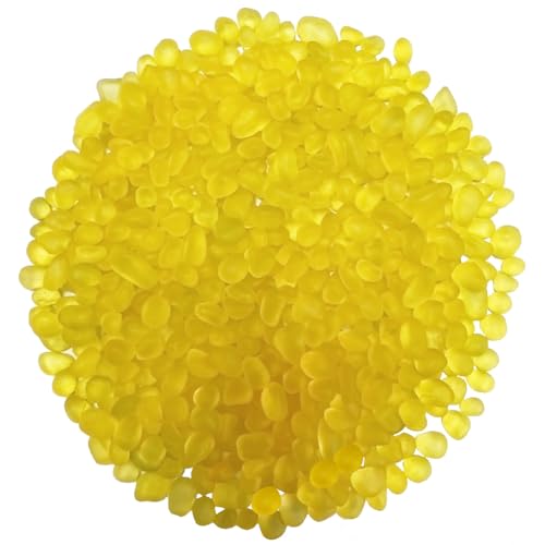 0.88LB Lemon Yellow Fish Tank Gravel Aquarium Glass Stones Sea Glass Pebbles Aquarium Gravel Rocks Fish Tank Rocks, Beads Pebbles Rock Sand Glass Gems Stones for Vase Filler Turtle Fish Tank Decor - color: Lemon Yellow