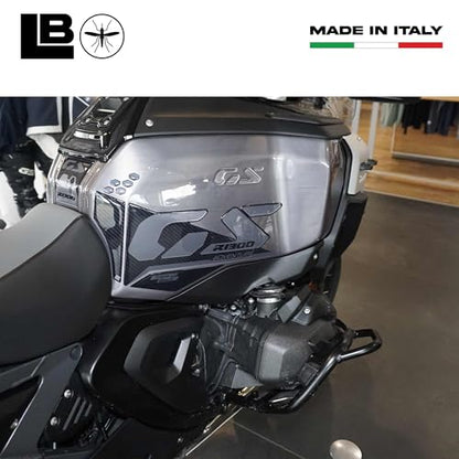 labelbike 3D Motorcycle Tank Stickers compatible with BMW | R1300 GS Adventure, Side Protection Resin, Anti-scratch, Decoration, Carbon Black Grey