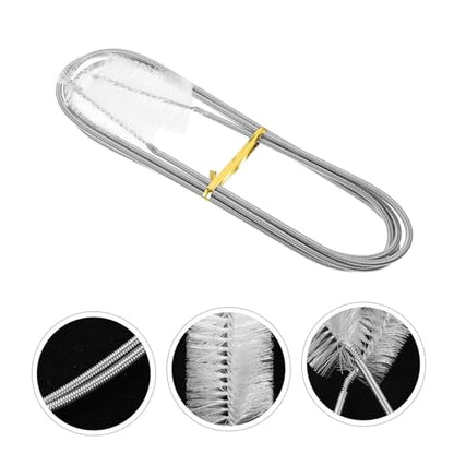 OUNONA Fish Tank Cleaning Brush Double-ended Tube Brush Soft Bristles for Aquariums Sinks and Tight Spaces Stainless Steel Spring Design for Stubborn Stains and