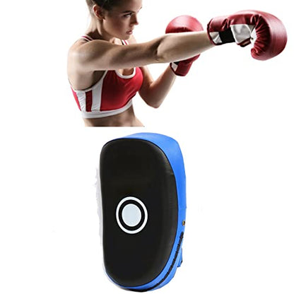 GLOGLOW Boxing Strike Pad for Training, High Density Sponge and PVC Leather, Multifunction Protective Strike Pad for Kickboxing Users - color: Blue Stripe