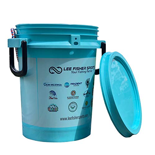 iSmart 5 Gallon Bucket with Rope Handle, Two Sides Handle, 2 Color to Choose (Aqua Logo, 1 Pack) - color: Logo