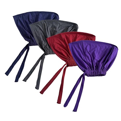 Lina & Lily Modal Jersey Hijab Undercap Tie-Back Muslim Women Inner Cap Scarf - color: Navy Blue, Dark Gray, Dark Red, Dark Purple