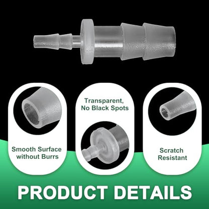 PATIKIL Hose Barb Reducer, 6 Pcs 5/16" to 1/8" Hose ID Connectors Joint Plastic Pipe Fitting Splicer Mender Union Adapter for Air Water Fuel Gas Aquarium, White - size: 5/16" to 1/8"