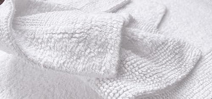 Bedding Craft 100% Cotton Bath Mat - Soft Hotel-Style Rectangular Bathroom Floor Rug - Plush, Water Absorbent Cloth Bathmat for Outside Bathtub/Shower, Machine Washable Cotton Bath Rug 21x34 White