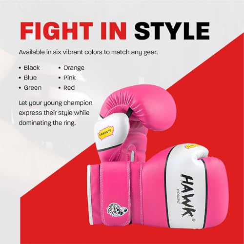 Kids Boxing Gloves for Kids Children Youth Punching Bag Kickboxing Muay Thai Mitts MMA Training Sparring Gloves - color: Pink, size: 6 oz
