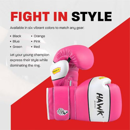 Kids Boxing Gloves for Kids Children Youth Punching Bag Kickboxing Muay Thai Mitts MMA Training Sparring Gloves - color: Pink, size: 6 oz