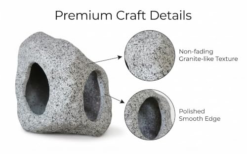 SpringSmart Aquarium Hideaway Rock Cave for Aquatic Pets to Breed, Play and Rest, Safe and Non-Toxic Ceramic Fish Tank Ornaments, Decor Stone for Betta