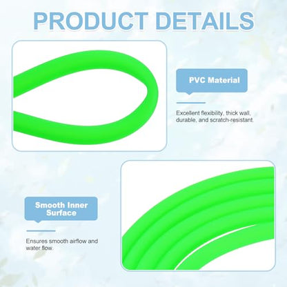 Aquarium Airline Tubing, 5/32"(4mm) ID x 1/4"(6mm) OD 4.9ft PVC Flexible Tube, (2Pcs, Blue/Green), Intended for Fish Tank Air Pump/Aquarium/Garden/Terrarium Pond - color: Blue/Green
