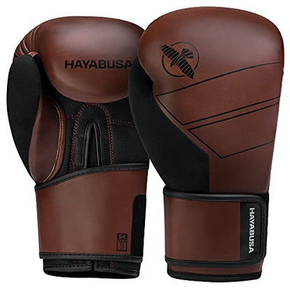 Hayabusa S4 Leather Boxing Gloves for Women & Men - color: Brown, size: 10 oz