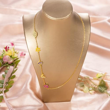 AILIN Personalized 1-8 Birth Flowers Necklaces For Women 925 Sterling Silver/Stainless Steel Dainty Custom Sideway Necklace For Mom Family Birthday Gifts For Mother Grandma