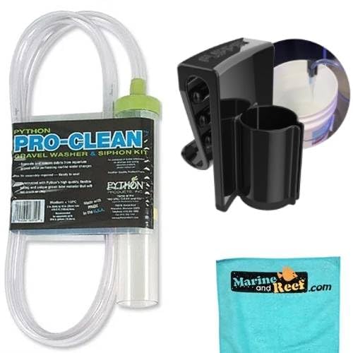 Python Pro-Clean Medium, 2" X 10" Tube w/ 6 ft. Hose, Bucket Buddy & Towel Bundle (3 Items)