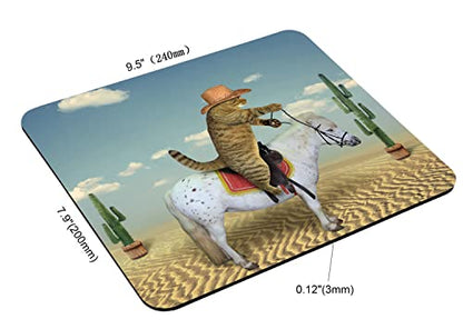 Mouse Pad, Rectangle Cowboy Cat Anti-Slip Rubber Mousepad for Gaming Office Laptop Computer PC Men Women Kids, Cute Custom Pattern 9.5"x7.9"x0.12" Inch(240mm x 200mm x 3mm) - color: TSP100