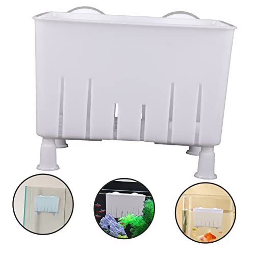 Generic Fish Tank Isolator Aquarium Fish Breeder Box Turtle Breeding Box Aquarium Fish Breeding Box White Small Size Feet and Suction Cups - color: White