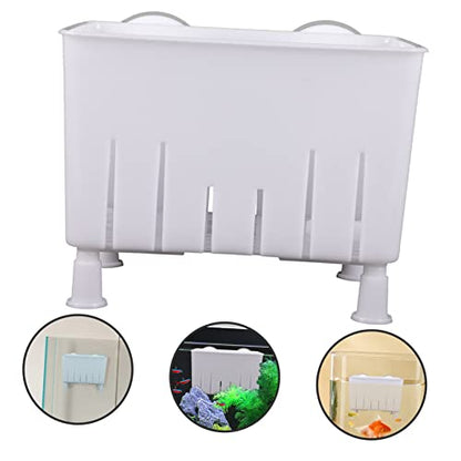 Generic Fish Tank Isolator Aquarium Fish Breeder Box Turtle Breeding Box Aquarium Fish Breeding Box White Small Size Feet and Suction Cups - color: White