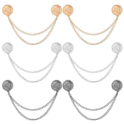 6 Pcs Magnetic Clothing Clips, Clothing Magnets with Chain Magnetic T-Shirt Button Clip Multi Function Magnetic Clothes Pins Accessories for Fasten Hems Fabric Trouser Legs Hijab Sleeves (Lotus) - style: Lotus