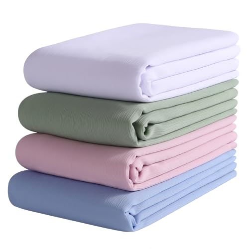 Febfim 4PCS Premium Muslim Women Plain Chiffon Crinkle Hijab Wrap Shawl - color: Mixcolor Zg