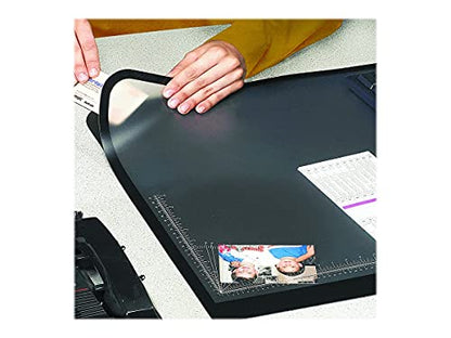 Artistic 41200 Office Products 20" x 31" Logo Pad Lift-top Desktop Organizer Desk Mat, Black/Clear - size: 20" x 31"