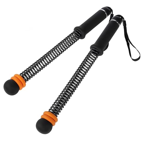 Cordless Battle Rope with Adjustable Resistance Springs, Ropeless Weighted Workout Stick for Strength Training and Cardio Fitness, Home Gym Exercise Equipment - color: Black