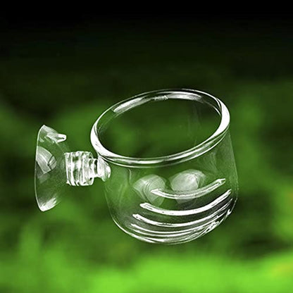 Glass Aquarium Red Worm Fish Feeder Cone Feeder Red Worm Fish Tank Plant Shrimp Feeder Cup Fish Feeding Cup with Suction for Aquarium Fish Tank