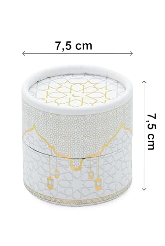 ihvan online Mini Quran & Tesbih Gift Set with Cylinder Box – 99 Pearl Muslim Prayer Beads, Misbaha Tasbeeh Sibha Mala – Islamic Ramadan, Eid & Mawlid Gift for Men & Women, White - color: White