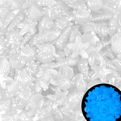 Kaiyuan Dynasty 100pc Glow Stones for Fish Tank Aquarium Glow in The Dark Rocks Glowing Rocks Luminous Pebbles for Fish Bowl,Garden,Ponds Decor,White (0.8-1.2") - color: White, size: 100