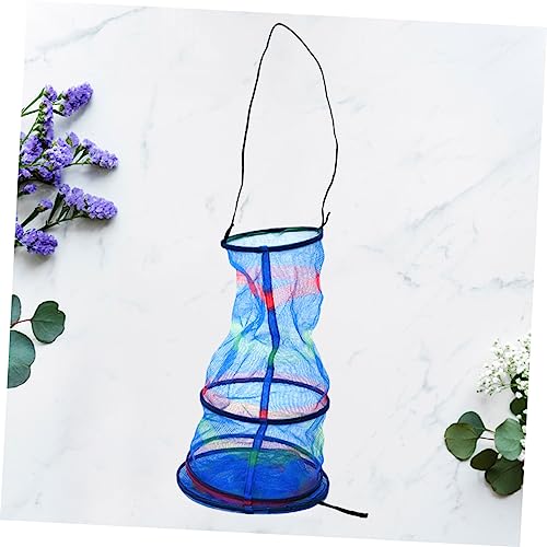 Toyvian Nylon Mesh Fish Net Portable Fishing Gear Decorative Fish Basket Small Easy Setup