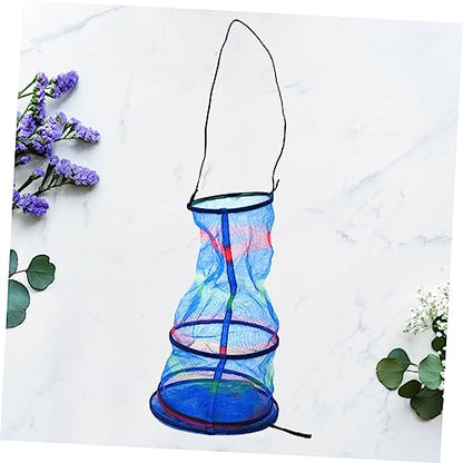 Toyvian Nylon Mesh Fish Net Portable Fishing Gear Decorative Fish Basket Small Easy Setup