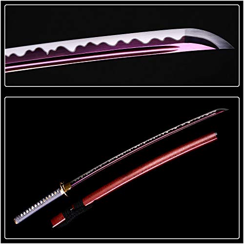 siwode Katana Handmade Full Tang Sharp, Alloy Tsuba Japanese Samurai Sword High Carbon Steel 1060,T10 1095, 40-Inch - color: Dragen fly