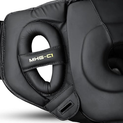Mytra Fusion Boxing Headgear MMA Kickboxing Grappling Taekwondo Karate Training Head Gear, One Size Fits to All