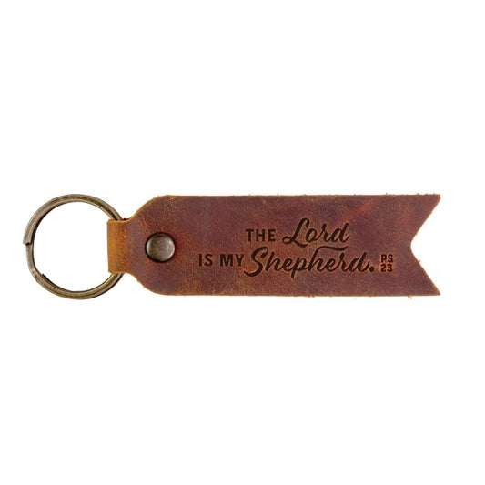 Logos Trading Post Leather Keychain - Hand-Stitched Genuine Cowhide Leather Keychain Strap - color: My Shepherd