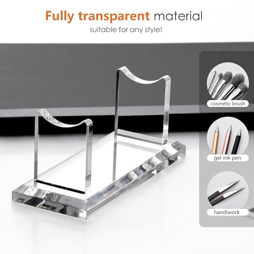 SANRUI Acrylic Pen Holder Display Stand, Shop Fountain Pencil Makeup Brush Rack, Ballpoint Pen Showholder, Paintbrush Drying Rack Organizer Desk for Home School Office Or Store Use - style: 1 Tier