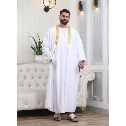 Men's Abaya (Bisht) Long Sleeves | Amazing Men's Islamic Arabian Cloak - color: White