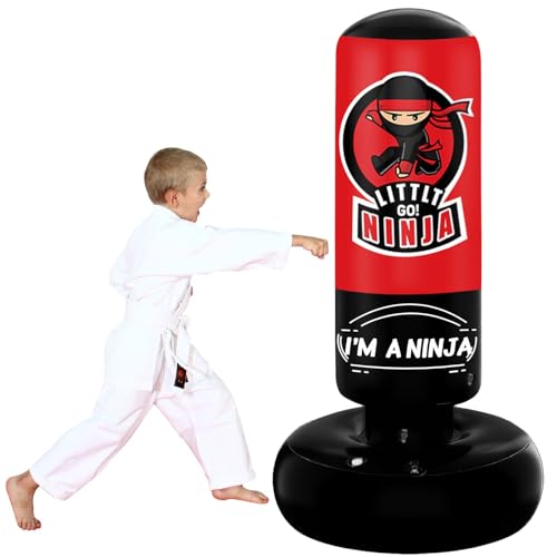 Punching Bag for Kids,67" Inflatable Kids Boxing Bag Toy Gift for Age 5-12 | Larger Stable Kids Punching Bag,Inflatable Punching Toys,Gift for Boys Girls,Practicing Karate,Taekwondo,MMA - style: Ninja