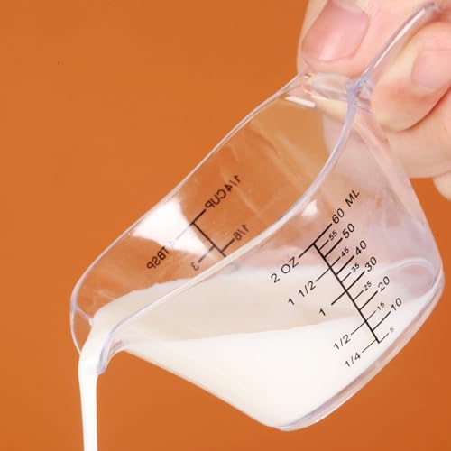 2 Oz Measuring Cup, 1/4 Cup Acrylic Measuring Cups, Clear