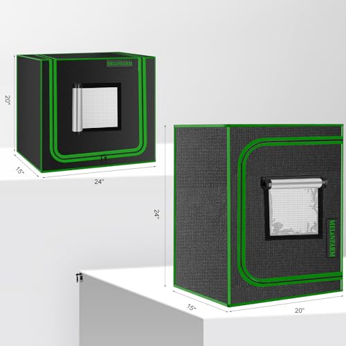 Small Grow Tent for Aerogarden，24”x16”x24” ，Hydroponics Growing System ，Highly Reflective 600D Diamond Mylar Canvas with Ventilation window and Floor Tray for Hydroponic Indoor Plant Growing - size: 24"x16"x24"