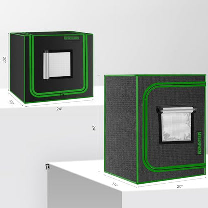 Small Grow Tent for Aerogarden，24”x16”x24” ，Hydroponics Growing System ，Highly Reflective 600D Diamond Mylar Canvas with Ventilation window and Floor Tray for Hydroponic Indoor Plant Growing - size: 24"x16"x24"